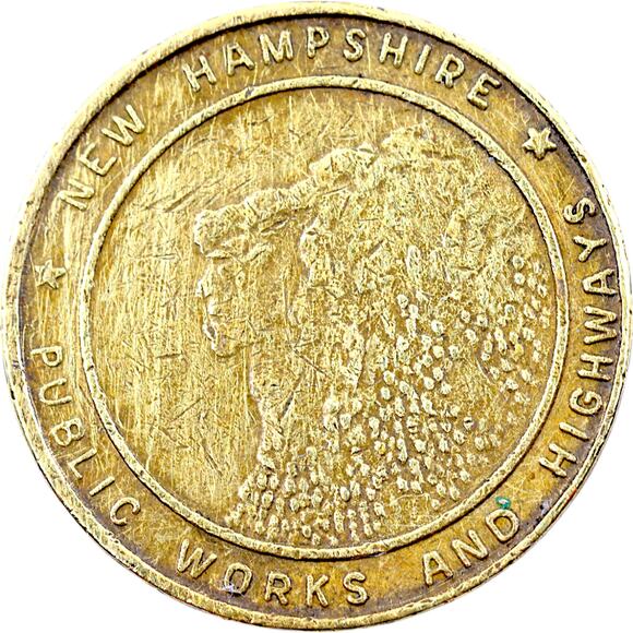 New Hampshire Public Works & Highways Toll Coin Old Man of the Mountain Lot of 2 - Picture 1 of 5